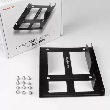 Axagon RHD-225 metāla rāmis 2x 2.5 collu HDD/SSD 3.5 collu nodalījumam ar ventilatora stiprinājumu