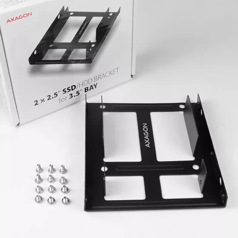 Axagon RHD-225 metāla rāmis 2x 2.5 collu HDD/SSD 3.5 collu nodalījumam ar ventilatora stiprinājumu