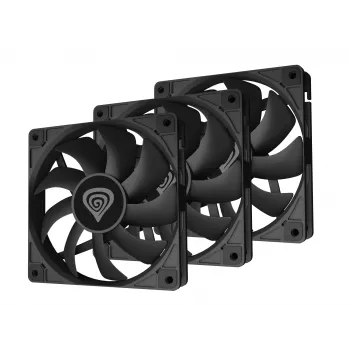 GENESIS Oxal 120 datora korpusa ventilators 12 cm Melns 3 gab.