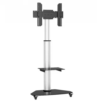 Techly grīdas statīvs ar plauktu ratiņiem TV LCD/LED/Plazma 37-70 collas Sudrabs