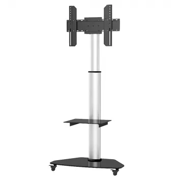 Techly grīdas statīvs ar plauktu ratiņiem TV LCD/LED/Plazma 37-70 collas Sudrabs