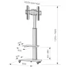Techly grīdas statīvs ar plauktu ratiņiem TV LCD/LED/Plazma 37-70 collas Sudrabs