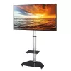 Techly grīdas statīvs ar plauktu ratiņiem TV LCD/LED/Plazma 37-70 collas Sudrabs