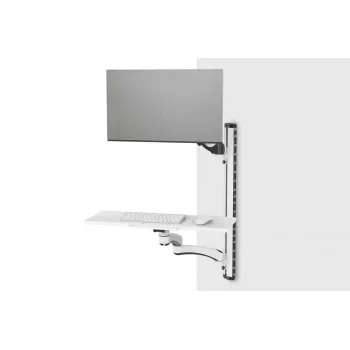 DIGITUS Darbstacija (Monitors. Tastatūra. Pele) Sienas Stiprinājums 32coll. 8kg. VESA 75x75/100x100. balts/melns