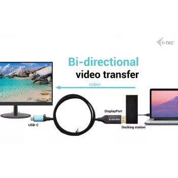i-tec USB-C DisplayPort abpusējais kabeļa adapteris 8K/30Hz 150cm
