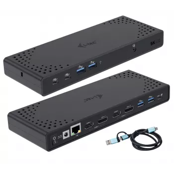 i-tec USB 3.0 / USB-C / Thunderbolt 3 Divu Displeju Dokošanas Stacija Gen2 + Barošana 100W