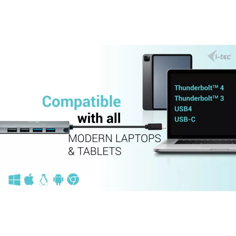 i-tec USB-C Metal Nano 2x Display Dokstacija + Power Delivery 100 W