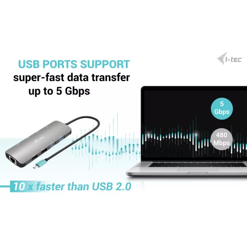 i-tec USB-C Metal Nano 2x Display Dokstacija + Power Delivery 100 W