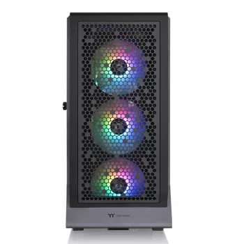 PC korpuss THERMALTAKE Ceres 500 TG ARGB Midi Tower Melns — Rūdīts stikls, EATX, 3x140mm priekšā, USB-C
