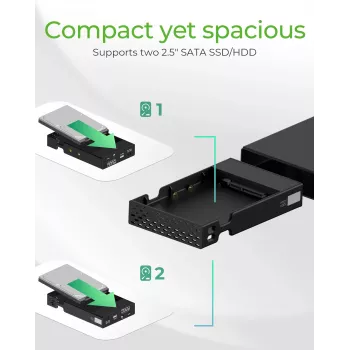 ICY BOX RAID korpuss 2x HDD/SSD USB 3.2 Gen 2 Type-C® / Type-A interfeiss