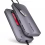 Axagon HMC-6GM2 USB 10Gbps centrmezgls USB-A USB-C HDMI M.2 SD/mSD PD 100W USB-C vads USB 3.2 Gen 2 (3.1 Gen 2) Type-C Pelēks