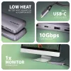 Axagon HMC-6GM2 USB 10Gbps centrmezgls USB-A USB-C HDMI M.2 SD/mSD PD 100W USB-C vads USB 3.2 Gen 2 (3.1 Gen 2) Type-C Pelēks