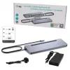 i-tec USB-C Metāla Ergonomiska 3x 4K Displeju Dokstacija ar 100 W Barošanu + Universāls Lādētājs 100 W