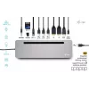 i-tec USB-C Metāla Ergonomiska 3x 4K Displeju Dokstacija ar 100 W Barošanu + Universāls Lādētājs 100 W