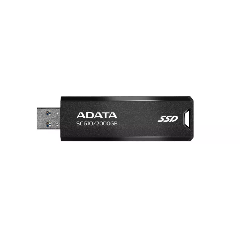 ADATA SC610 2 TB ārējais SSD, USB 3.2 Gen 2, 550/500 MB/s, melns