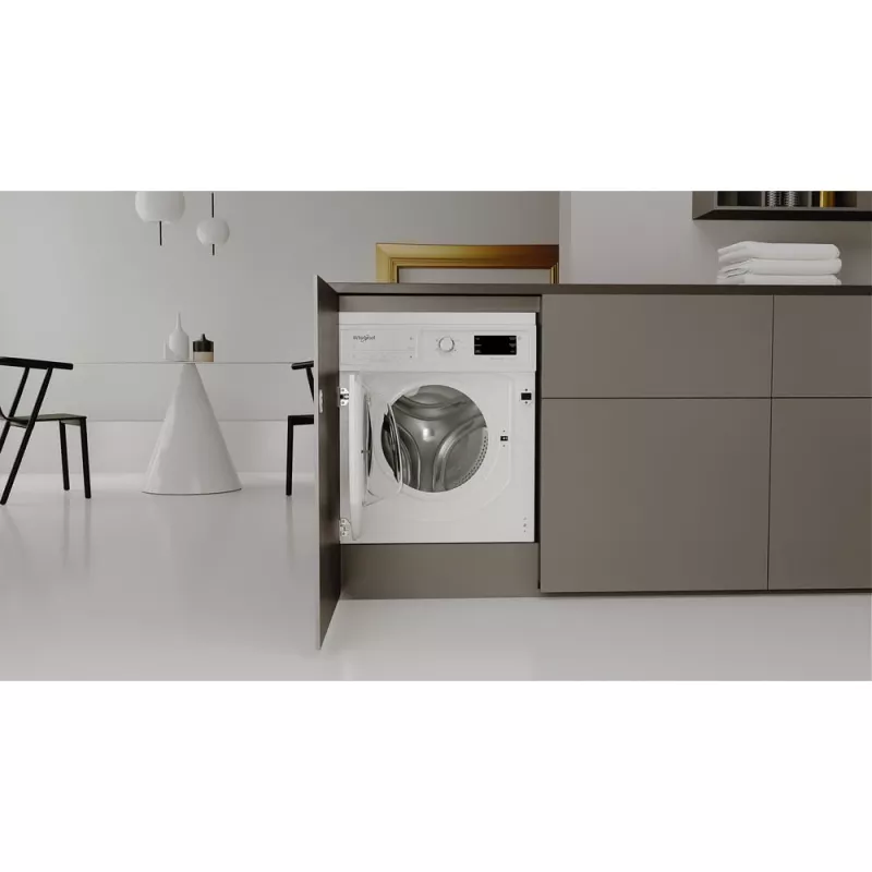Whirlpool BI WMWG 81485 PL iebūvējamā veļas mazgājamā mašīna, priekšējā ielāde, 8 kg, 1400 apgr./min, balta