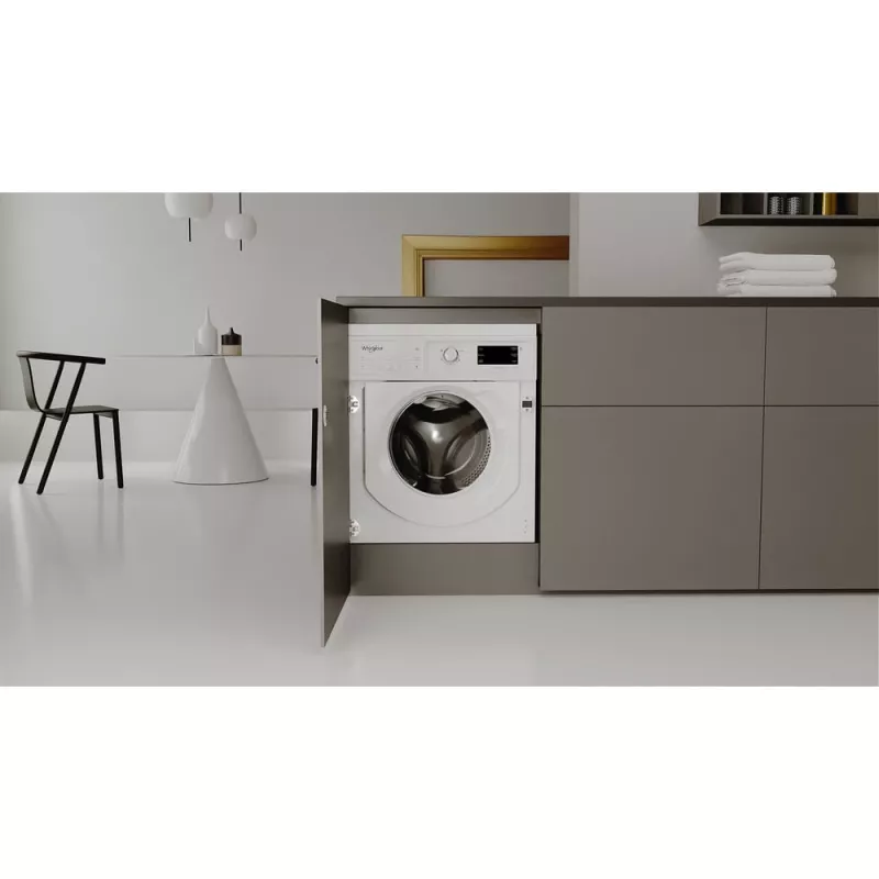 Whirlpool BI WMWG 81485 PL iebūvējamā veļas mazgājamā mašīna, priekšējā ielāde, 8 kg, 1400 apgr./min, balta