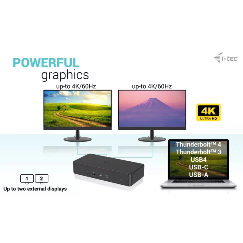 i-tec USB 3.0 / USB-C / Thunderbolt 3 Professional Dual 4K Displeja Dokstacijas Otrā Paaudze + 100W Barošana