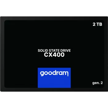 2,5 collu SATA III SSD GOODRAM CX400 2,05 TB (2048 GB) 3D NAND, lasīšana 550 MB/s, rakstīšana 500 MB/s, TBW 720, MTBF 2 000 000 h