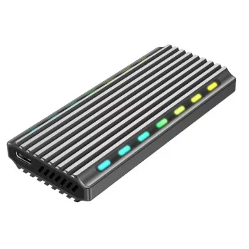 GEMBIRD EE2280-U3C-03 ārējais SSD korpuss vienam M.2 diskam, USB 3.2 Gen 2 (10 Gbit/s), USB Type-C, alumīnijs, melns