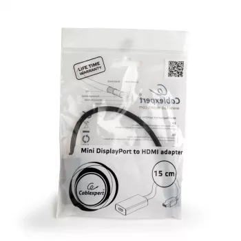 Mini DisplayPort uz HDMI kabelis Gembird A-MDPM-HDMIF4K-01 0.15 m, 4K, melns
