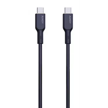 AUKEY USB-C lādēšanas kabelis - 1x USB Type-C uz 1x USB Type-C - PD 100W 5A - 1m Melns (Silikons)
