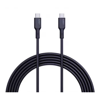 AUKEY USB-C lādēšanas kabelis - 1x USB Type-C uz 1x USB Type-C - PD 100W 5A - 1m Melns (Silikons)
