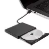 Ārējais DVD-RW optiskais diskdzinis Qoltec 51858, USB 2.0 & eSATA, paplātes ielāde, melns, 24x CD / 8x DVD