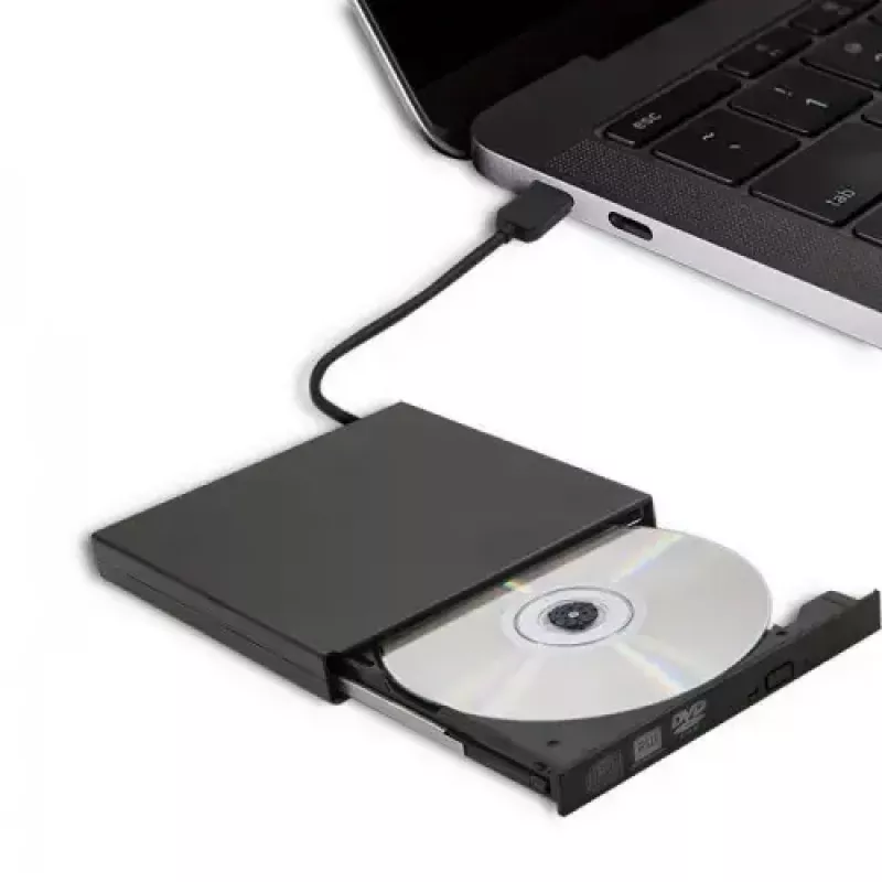Ārējais DVD-RW optiskais diskdzinis Qoltec 51858, USB 2.0 & eSATA, paplātes ielāde, melns, 24x CD / 8x DVD