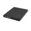 Ārējais DVD-RW optiskais diskdzinis Qoltec 51858, USB 2.0 & eSATA, paplātes ielāde, melns, 24x CD / 8x DVD