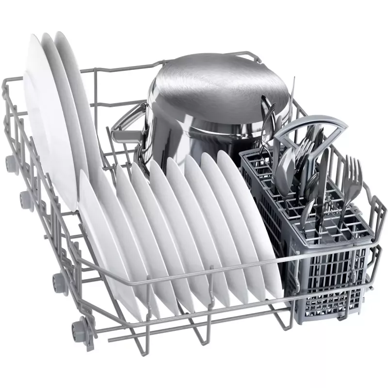 Bosch trauku mazgājamā mašīna SPS2HKW58E — Serie 2 šaurā 45 cm, 10 vietas, 46 dB, nerūsējošā tērauda vanna