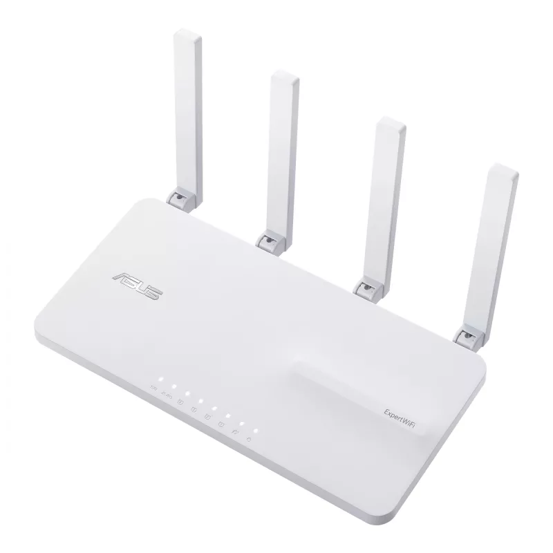 ASUS ExpertWiFi EBR63 – Profesionāls WiFi 6 maršrutētājs, piekļuves punkts, slēdzis un drošības vārteja, Gigabit Ethernet, divjoslu (2.4 GHz / 5 GHz), balts