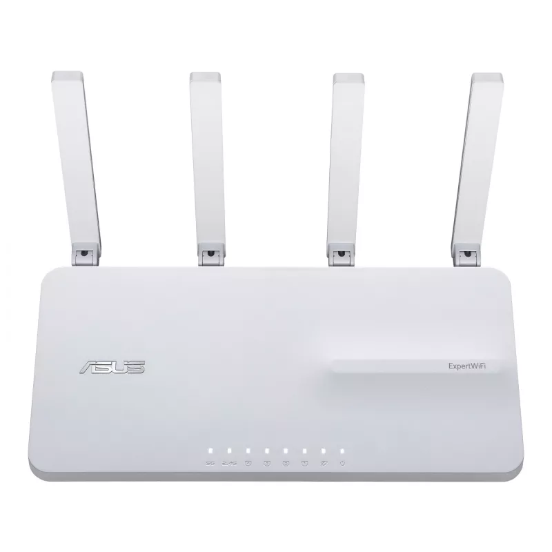ASUS ExpertWiFi EBR63 – Profesionāls WiFi 6 maršrutētājs, piekļuves punkts, slēdzis un drošības vārteja, Gigabit Ethernet, divjoslu (2.4 GHz / 5 GHz), balts
