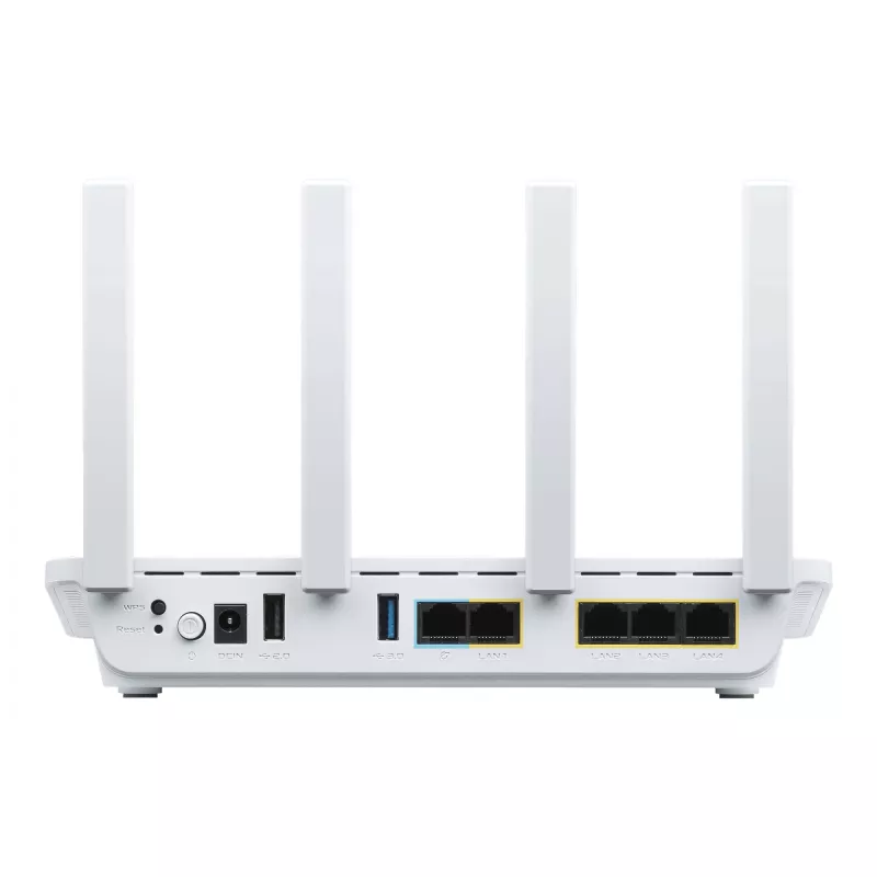 ASUS ExpertWiFi EBR63 – Profesionāls WiFi 6 maršrutētājs, piekļuves punkts, slēdzis un drošības vārteja, Gigabit Ethernet, divjoslu (2.4 GHz / 5 GHz), balts