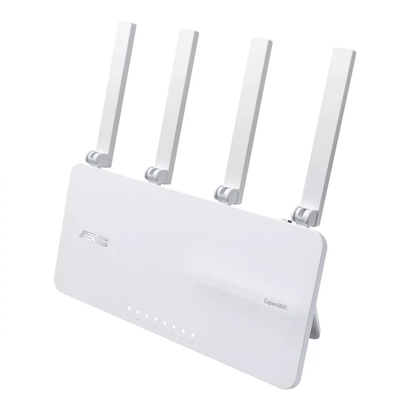 ASUS ExpertWiFi EBR63 – Profesionāls WiFi 6 maršrutētājs, piekļuves punkts, slēdzis un drošības vārteja, Gigabit Ethernet, divjoslu (2.4 GHz / 5 GHz), balts