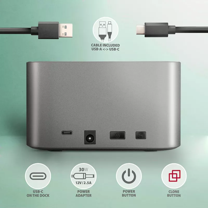 Axagon ADSA-DC SuperSpeed USB DUAL 2.5/3.5 collis HDD/SSD DUAL dokstacija