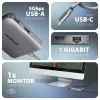 Axagon HMC-5HL USB 5Gbps centrmezgls, 2x USB-A, HDMI 4k/60Hz, RJ-45, PD 100W, 20cm USB-C kabelis