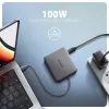 Axagon HMC-5HL USB 5Gbps centrmezgls, 2x USB-A, HDMI 4k/60Hz, RJ-45, PD 100W, 20cm USB-C kabelis