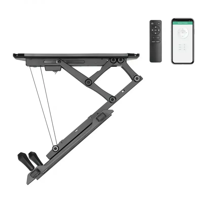 Griestu TV stiprinājums MACLEAN MC-880T 32–70 collu televizoriem, max VESA 600x400, elektrisks augstuma regulējums, 35 kg