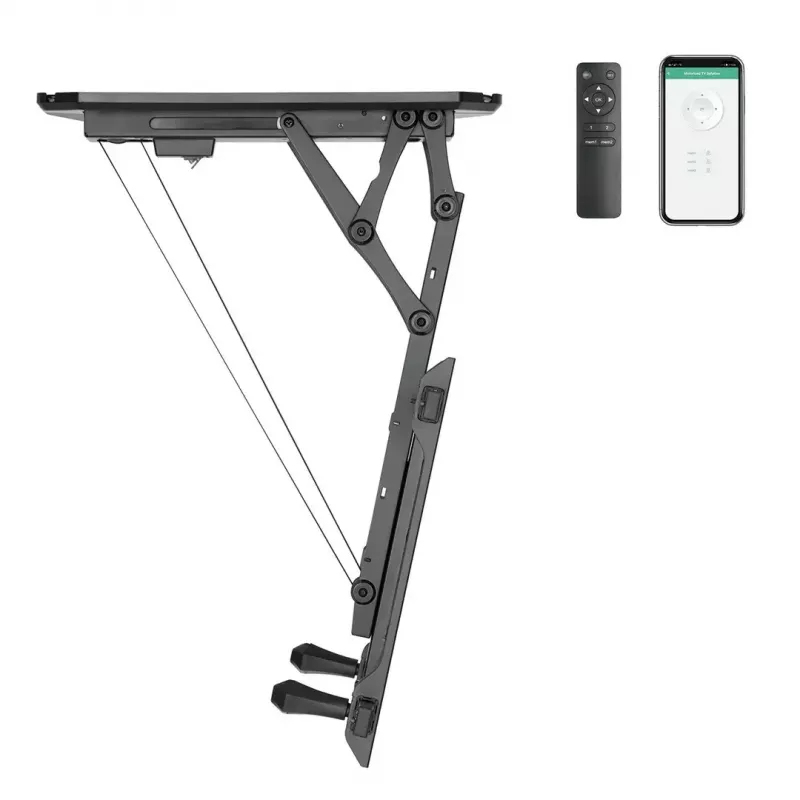 Griestu TV stiprinājums MACLEAN MC-880T 32–70 collu televizoriem, max VESA 600x400, elektrisks augstuma regulējums, 35 kg