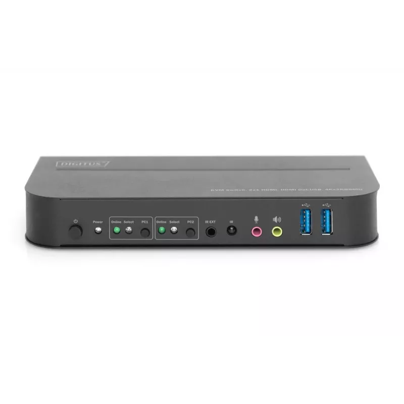 DIGITUS KVM Switch - 2x1 HDMI, HDMI Out, USB, 4Kx2K@60Hz