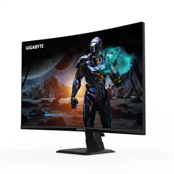 GIGABYTE GS27FC 27 collu FHD izliekts spēļu monitors - 1920 x 1080, 180Hz, 1 ms, 250 cd/m², FreeSync Premium, HDR Ready, HDMI 2.0, DisplayPort 1.4