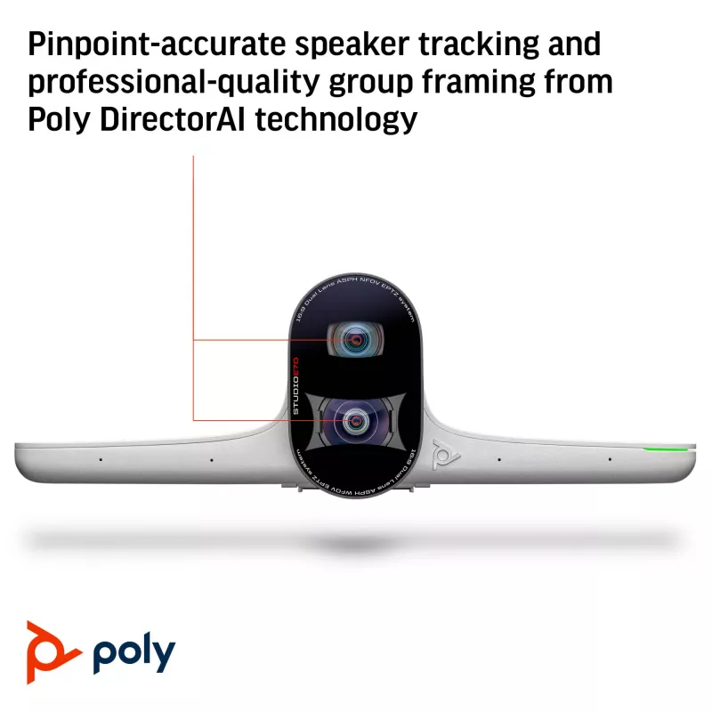 POLY Studio E70 viedkamera, 20 MP, 4K Ultra HD, balta