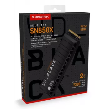 WESTERN DIGITAL SSD WD_BLACK SN850X 2TB PCIe Gen4 x4 M.2 2280 ar radiatoru