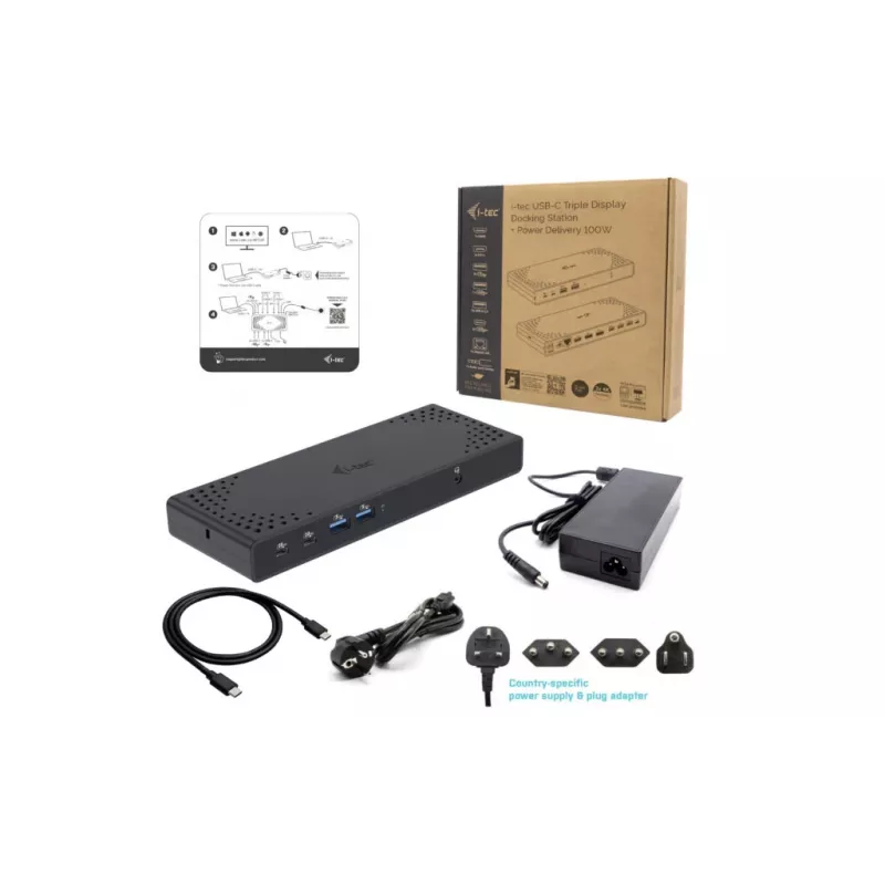 i-tec USB-C Triple Display Docking Station Gen 2 Power Delivery 100W Vadu 3.2