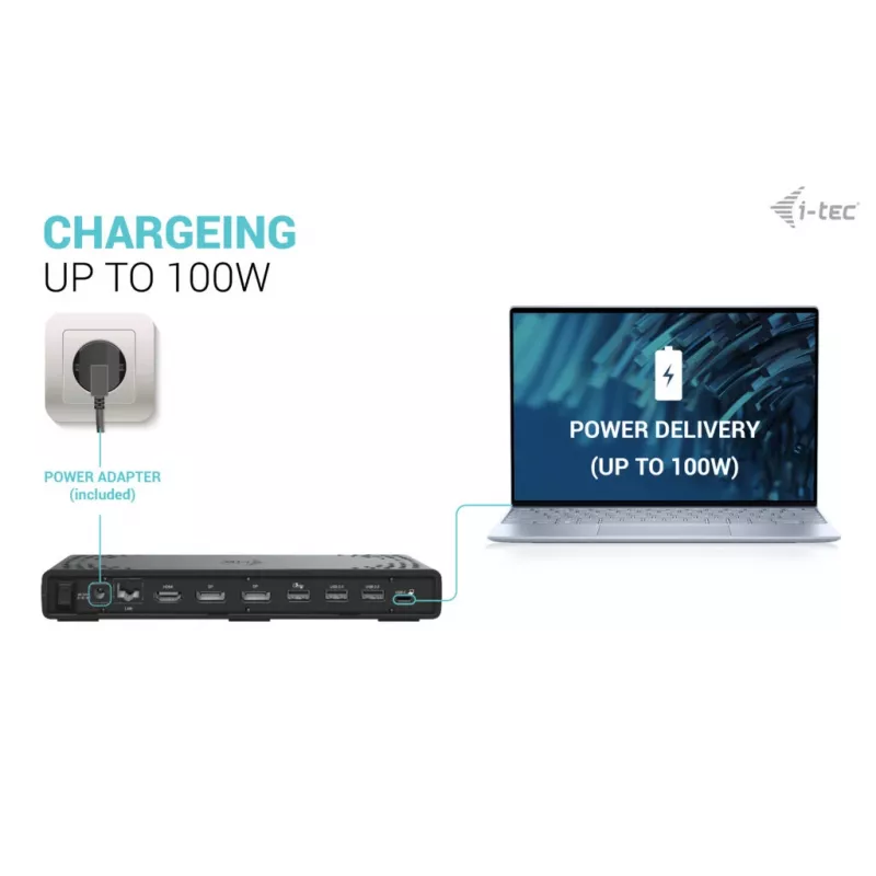 i-tec USB-C Triple Display Docking Station Gen 2 Power Delivery 100W Vadu 3.2