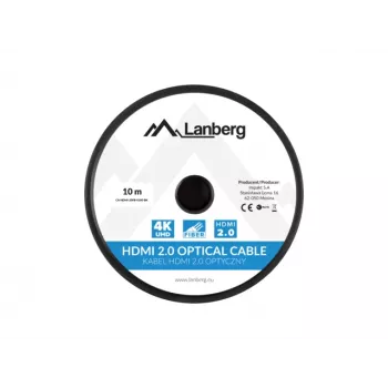 LANBERG HDMI kabelis M/m V2.0 Optiskais AOC - 10m Melns