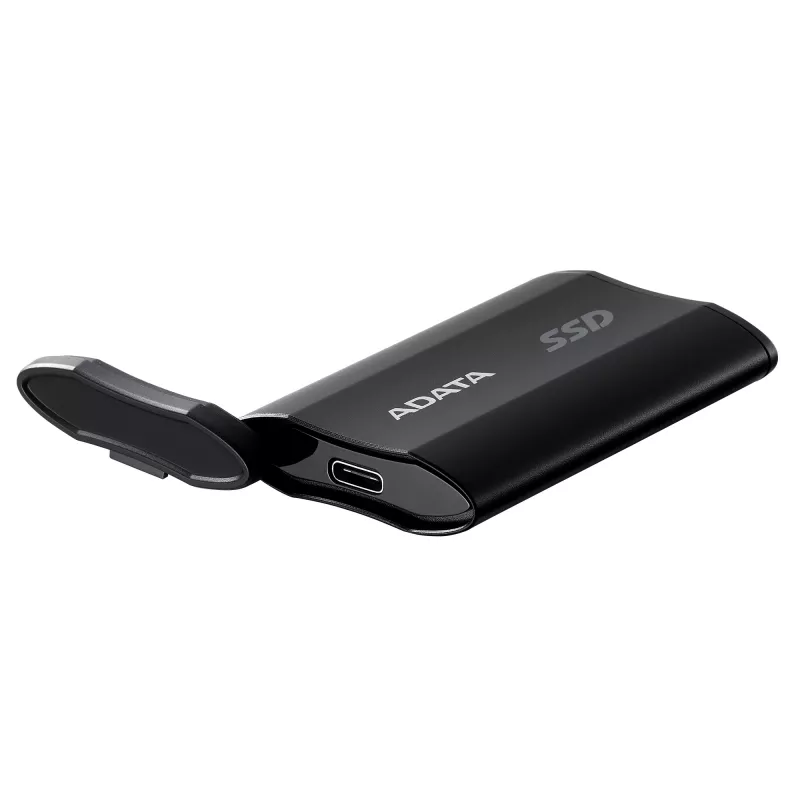 ADATA SD810 500 GB portatīvais SSD — USB Type-C, USB 3.2 Gen 2x2, 2000 MB/s, IP68, alumīnijs, melns