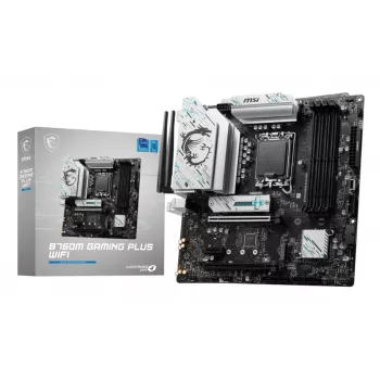 Mātesplate MSI B760M GAMING PLUS WIFI – Intel B760, LGA 1700, micro ATX, DDR5, 4 DIMM, Wi‑Fi 6E, 2.5Gb LAN