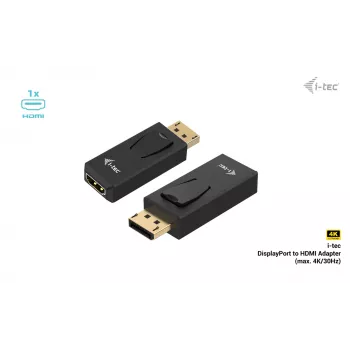 i-tec pasīvais DisplayPort–HDMI adapteris (līdz 4K/30Hz)